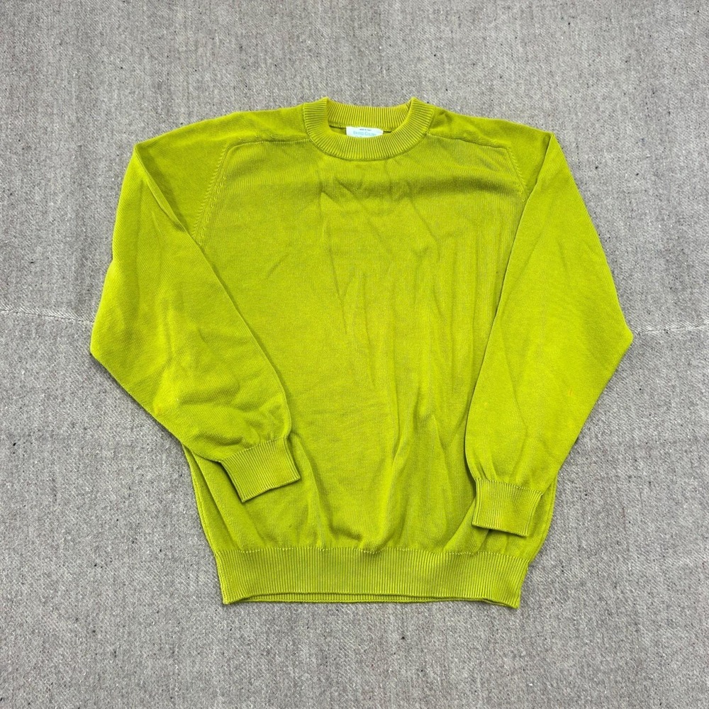 Vintage United Colors Of Benetton Sweater Mens Medium Green 1990s Cotton